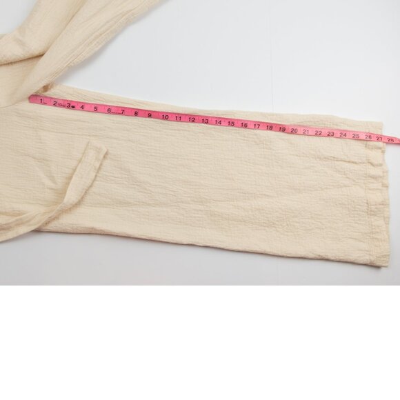 By Anthropologie Demi Textured Jumpsuit Sleeveless Cotton V-Neck Cream Size 2 - Picture 8 of 8